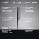 FROMM Limitless 9.25" Carbon Rat Tail Comb
