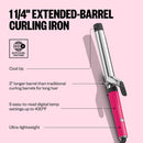 BaBylissPRO Limited Edition Pink Rush Extended Barrel Curling Iron - 1.25" (BNTW125XLHP)