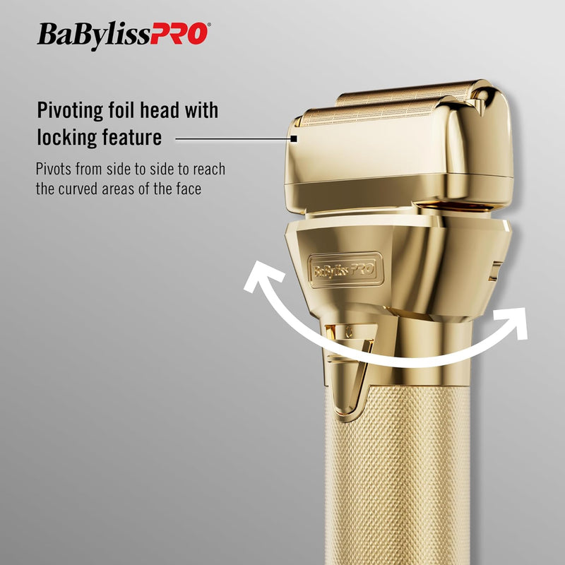 BaBylissPRO FXONE GOLDFX All-Metal Interchangeable-Battery Foil Shaver (FX79FSG)