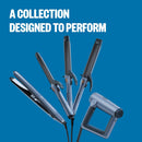 Blue hair styling tool set with five straightening irons