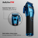 BaBylissPRO FXONE BlueFX Limited Edition Black & Blue All-Metal Interchangeable-Battery Cordless Clipper (FX899BL)