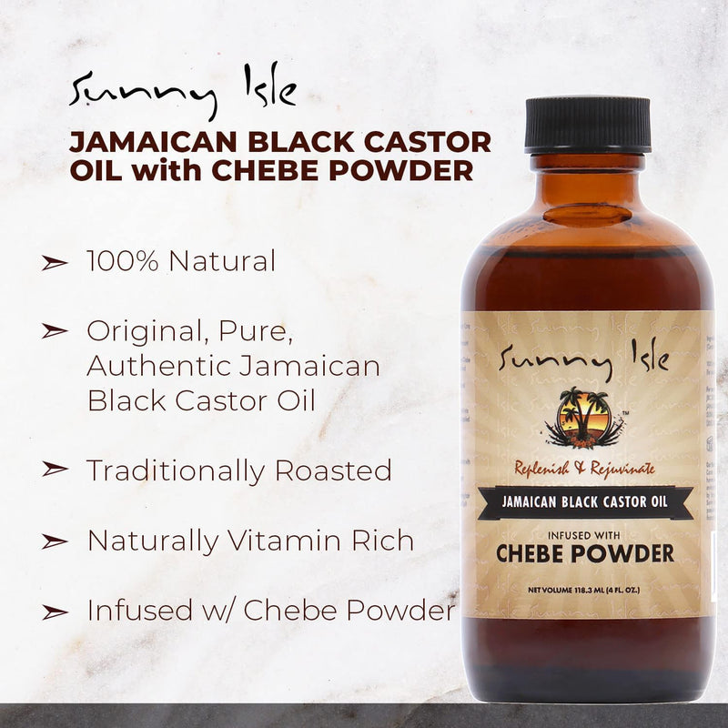 Sunny Isle Jamaican Black Castor Oil Infused with Chebe Powder (118.3ml/4oz)