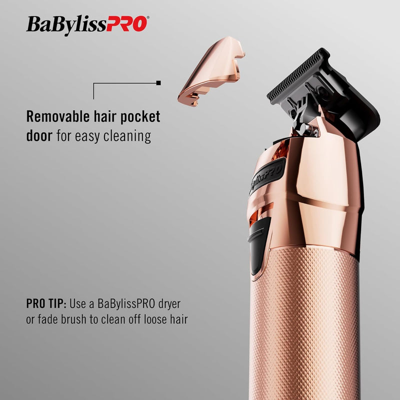 BaBylissPRO FXOne Rose GoldFX All-Metal Interchangeable-Battery Cordless Trimmer (FX799RG)