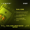 Dual-core linear motor graphic with partial neon green cordless clipper body