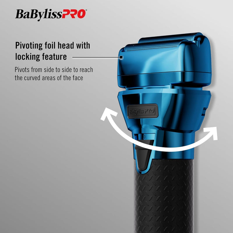 BaBylissPRO FXONE BlueFX Limited Edition Black & Blue Interchangeable-Battery Double-Foil Shaver (FX79FSBL)