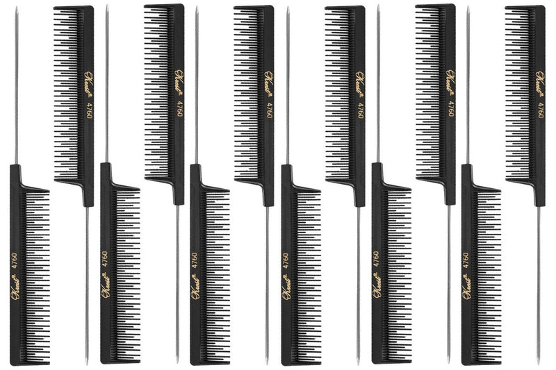 Krest 8" Rattail Teaser Comb - Black (No. 4760)