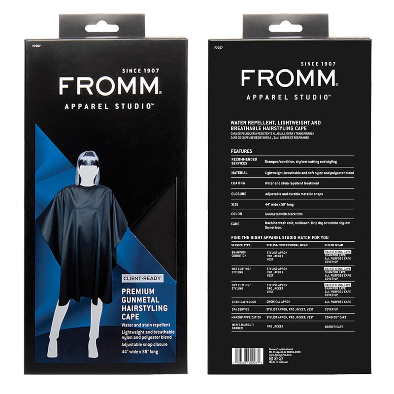 FROMM Premium Hair Styling Cape - Gunmetal