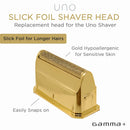 Gamma+ Gold Slick Foil Replacement Head for Uno Shaver (GP505G)