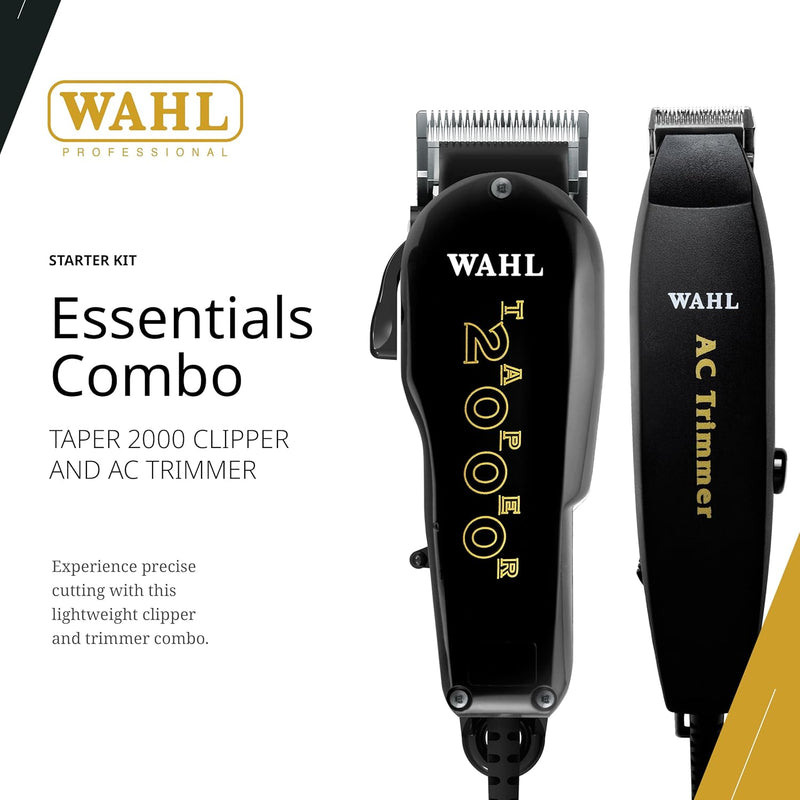 Wahl Professional Essentials Combo (8329) Taper 2000 Clipper (4722-850) + AC Trimmer (8040)