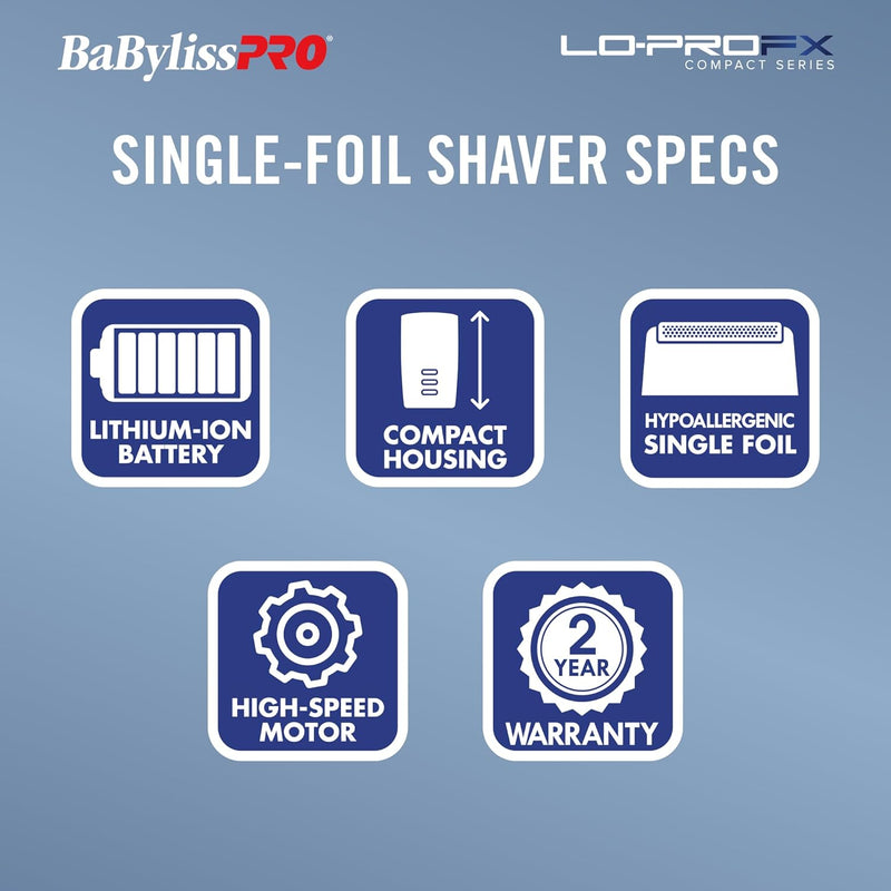 BaBylissPRO LO-PROFX Compact Series Single-Foil Shaver (FXLPFS1)