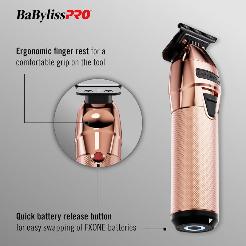 BaBylissPRO FXOne Rose GoldFX All-Metal Interchangeable-Battery Cordless Trimmer (FX799RG)