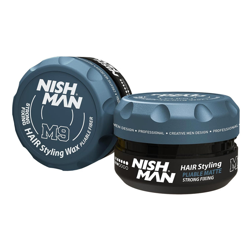 Nishman M9 Strong Hold Low Shine Pliable Matte Hair Styling Wax (100ml/3.4oz)