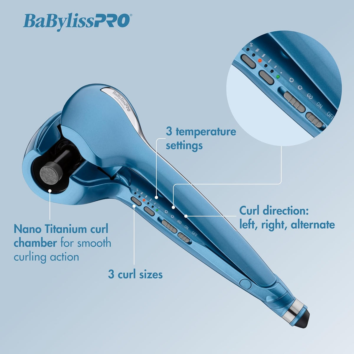 BaBylissPRO Nano Titanium MiraCurl 3 Professional 3-in-1