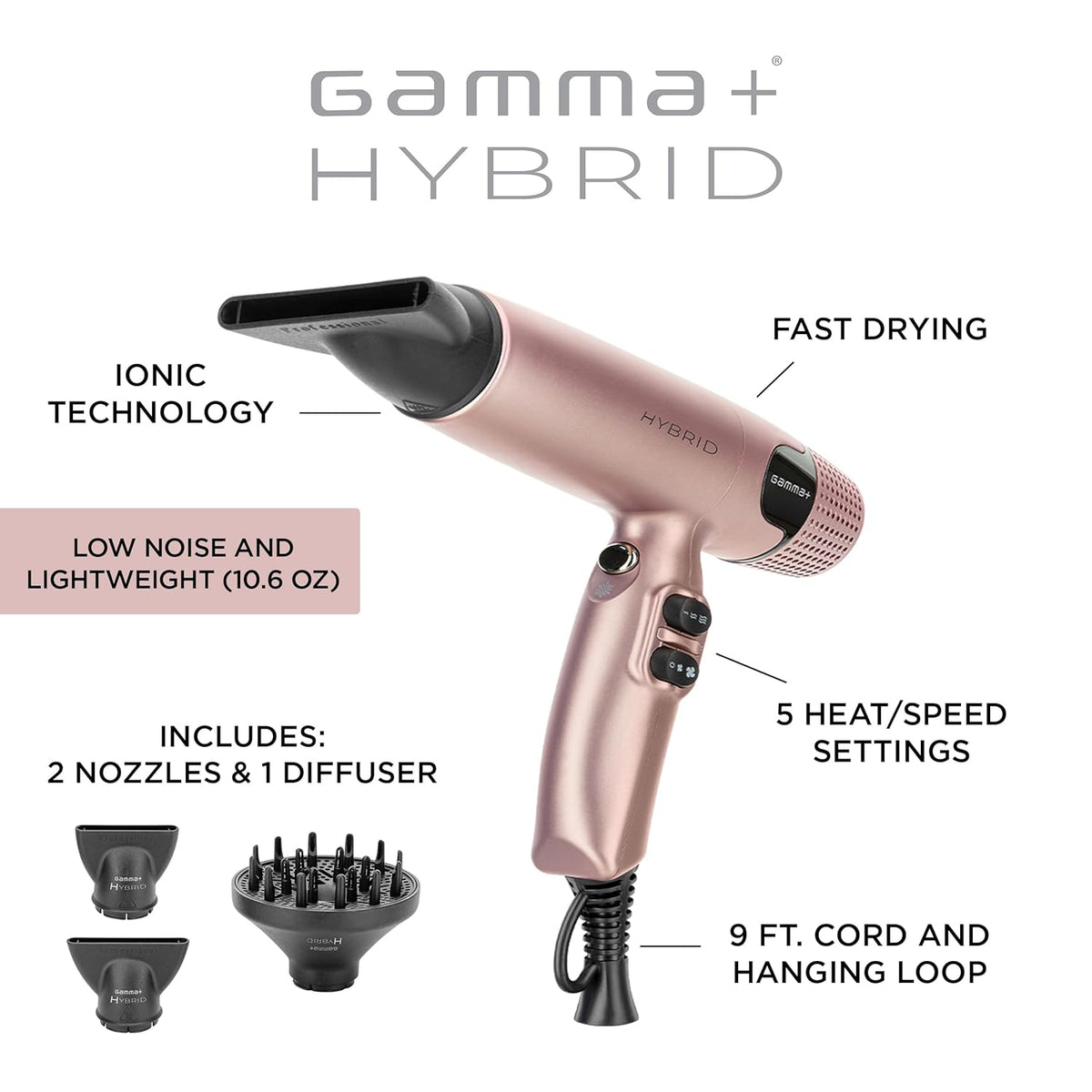 Gamma Hairdryer Xcell - Hybrid Professional Ultra-Lightweight Hair Dryer  main image 4