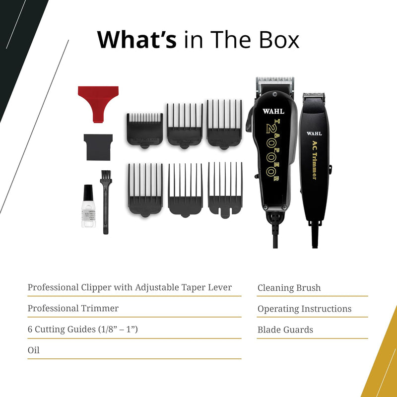 Wahl Professional Essentials Combo (8329) Taper 2000 Clipper (4722-850) + AC Trimmer (8040)