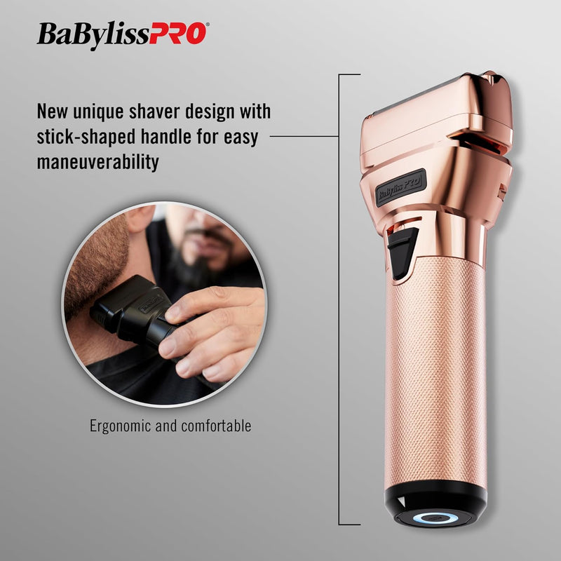 BaBylissPRO FXONE Rose GoldFX All-Metal Interchangeable Battery Foil Shaver (FX79FSRG)