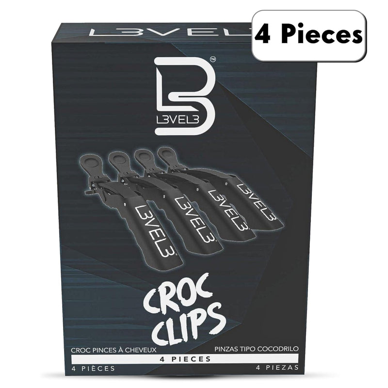 L3VEL3 Croc Hair Clips 4pk - Black