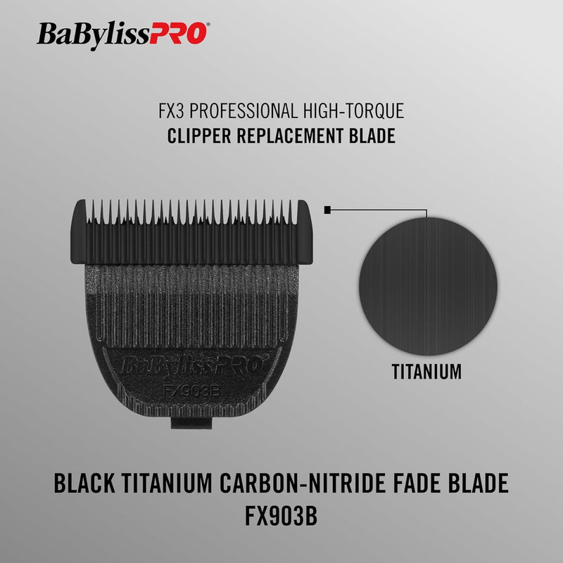 BaBylissPRO Titanium Carbon-Nitride Standard-Tooth Ultra-Thin Replacement Fade Blade (FX903B)