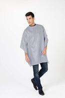 Betty Dain Seersucker Barber Cape w/ Snap Closure - Black & White