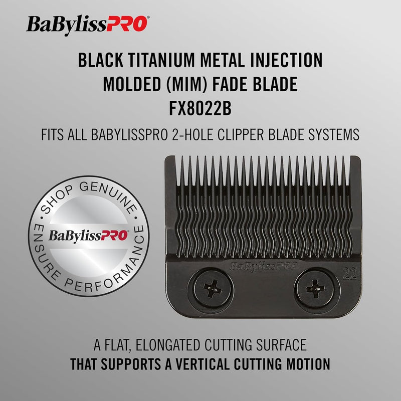 BaBylissPRO Black Titanium Metal-Injection Molded Precision Fade Blade (FX8022B)