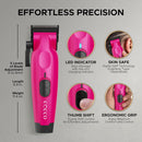 Cocco Hyper Veloce Pro Cordless Clipper w/ Digital Gap Ambassador Graphene Taper Blade + Charging Stand - Limited Edition Pink (CHVPC-PINK)