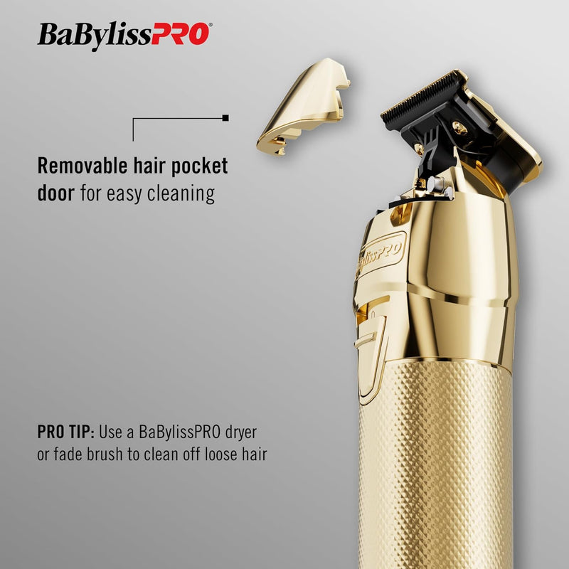 BaBylissPRO FXONE GOLDFX All-Metal Interchangeable-Battery Cordless Trimmer (FX799G)