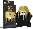 Supreme Trimmer Premium Hair Cutting Barber Cape w/ Hook Clip - Gold Drip