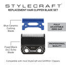 StyleCraft Black DLC Echo Clipper Blade & Blue Ceramic Cutter (SC554B)