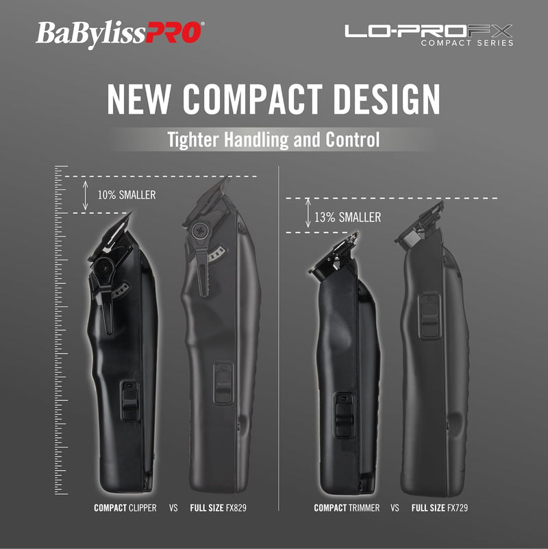 BaBylissPRO LO-PROFX High Performance Compact Clipper & Trimmer Set (FX8272PKMB)