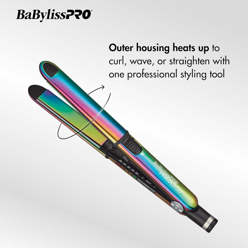 BaBylissPRO Nano Titanium Limited Edition Iridescent 3/4" & 1" Prima Stainless Steel Styling Flat Iron Value Set (BNTPPRB75)