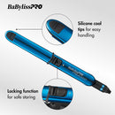 BaBylissPRO blue curling iron with silicone cool tip and locking switch