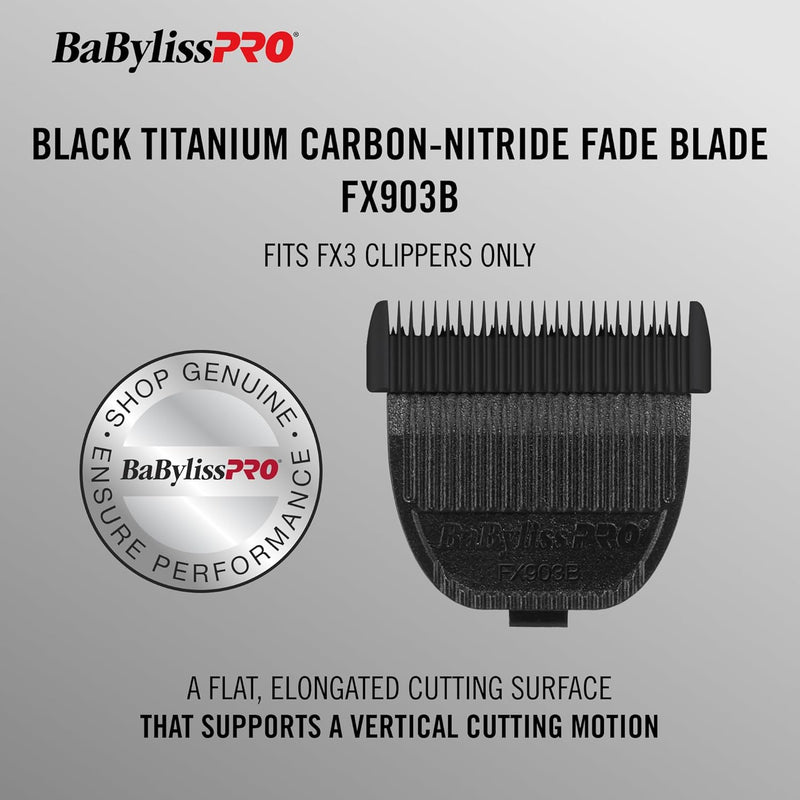 BaBylissPRO Titanium Carbon-Nitride Standard-Tooth Ultra-Thin Replacement Fade Blade (FX903B)