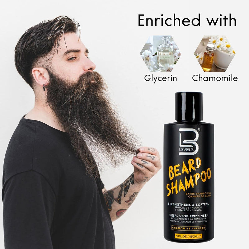 L3VEL3 Chamomile-Infused Beard Shampoo (150ml/5oz)