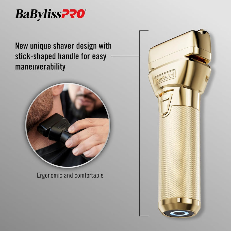 BaBylissPRO FXONE GOLDFX All-Metal Interchangeable-Battery Foil Shaver (FX79FSG)