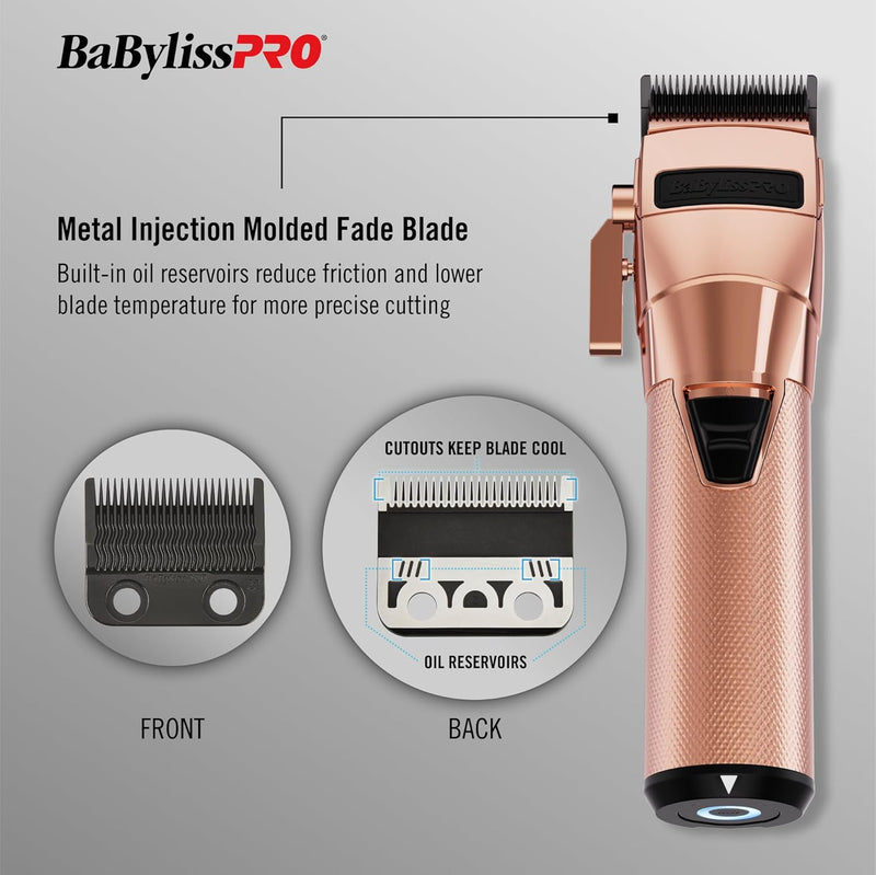 BaBylissPRO FXONE Rose Gold Clipper & Trimmer Bundle - Tools Only (FX1CTRGTO)