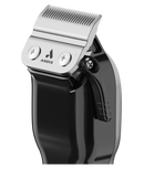 Cordless hair clipper control panel with + and - buttons, black base
