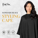 Betty Dain Super Size Styling Cape w/ Snap Closure (899S-BLK)