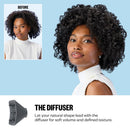Hair dryer with diffuser attachment for curly hair