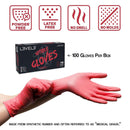 L3VEL3 Professional Nitrile Gloves 100pk - Red-ish