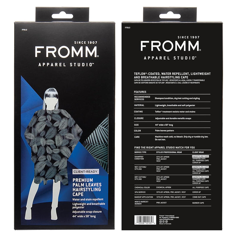 FROMM Premium Hair Styling Cape - Palms Print