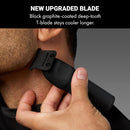 Cordless hair trimmer held against beard for precise trimming
