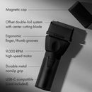 BaBylissPRO matte black shaver front showing double-foil system and grip controls