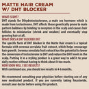 Suavecito Matte Hair Cream w/ DHT Blocker (4oz/113g)