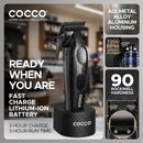 Cocco Hyper Veloce Pro Cordless Clipper w/ Digital Gap Ambassador Graphene Taper Blade + Charging Stand - Limited Edition Carbon Fiber
