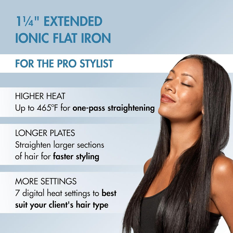 BaBylissPRO Nano Titanium Extended Ionic Flat Iron - 1 1/4" (BNT9091TXL)