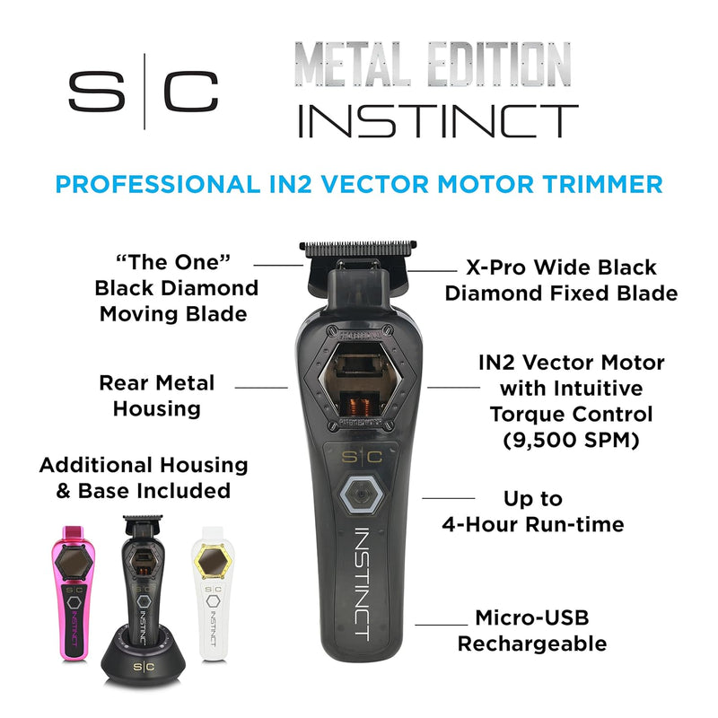 StyleCraft Instinct Metal Edition Cordless Trimmer w/ IN2 Vector Motor & Intuitive Torque Control (SC410M)