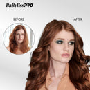 BaBylissPRO after styling: long auburn hair with soft waves and volume