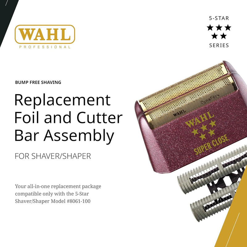 Wahl Professional 5 Star Super Close Shaver/Shaper Replacement Foil & Cutter Bar Assembly - Gold (7031-100)