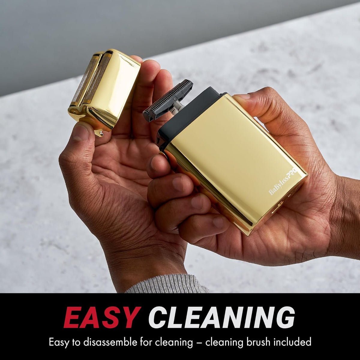 BaBylissPRO Foil FX02 Gold Metal Double Foil Cordless Shaver