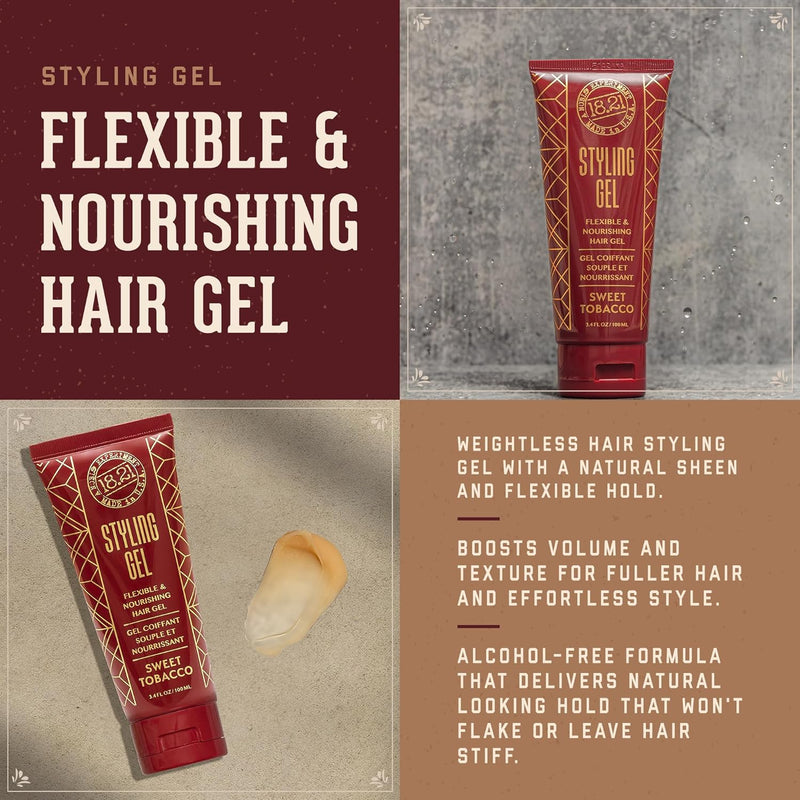 18.21 Man Made Flexible Hold Styling Gel - Sweet Tobacco (100ml/3.4oz)